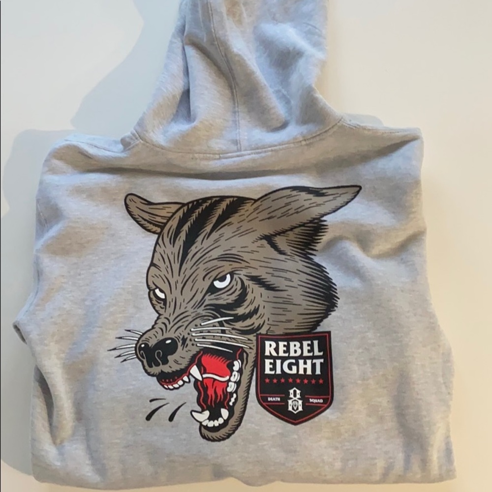 Rebel 8 Gray Zip-up Hoodie